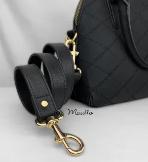 Short Crossbody Leather Strap - 40 inch Length, 1 inch (25mm) Wide - Choose Gold-tone Connector Style - Modern Colors Collection