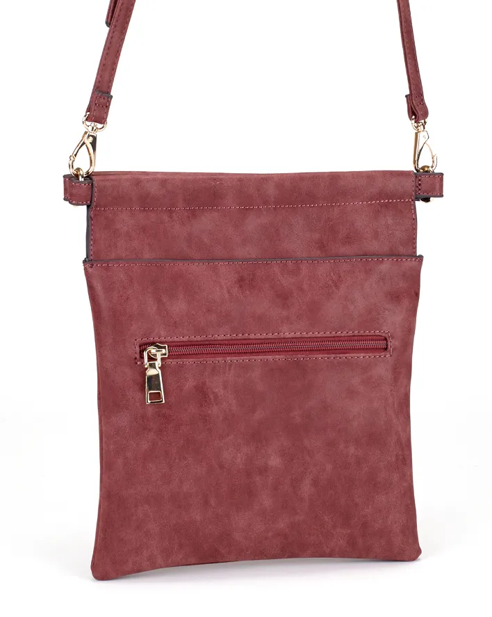 Slim Crossbody Bag in Burgundy