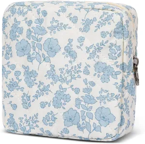 Small Makeup Bag for Purse,Quilted Cosmetic Pouch, Mini Make up Bags with Compartments Inside, Cute Cosmetic Organizer for Women, Travel Toiletry Bag