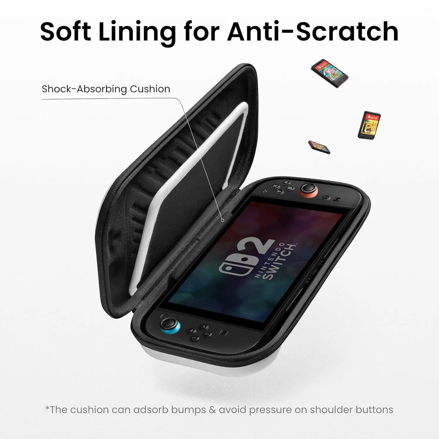 tomtoc Slim Carrying Case for Nintendo Switch 2 Model 2025, Protective Hard Shell with 12 Game Card Slots, Portable Travel Storage Case, with Original Patent and All-round Protection
