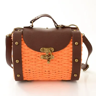 Treasure Chest Bohemian Handmade Straw Tote Bag