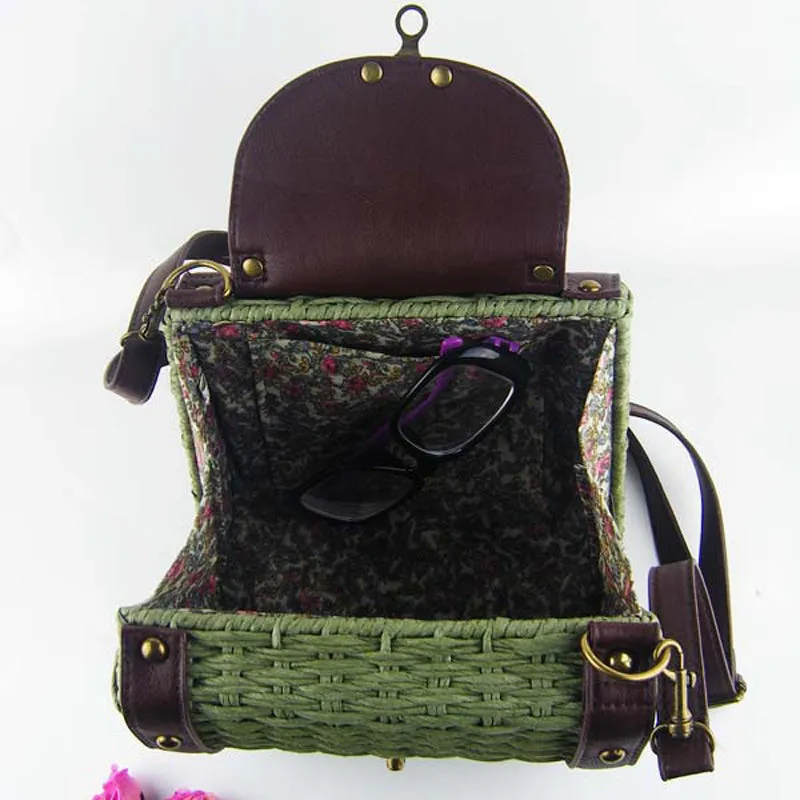 Treasure Chest Bohemian Handmade Straw Tote Bag