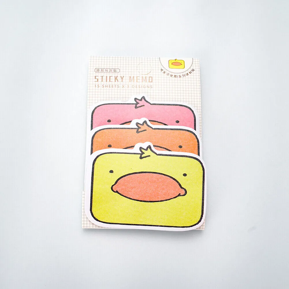US 6-12 Pc (270-540 Pages Total) Sticky Notes Animals Shape Self-Stick Memo Pads