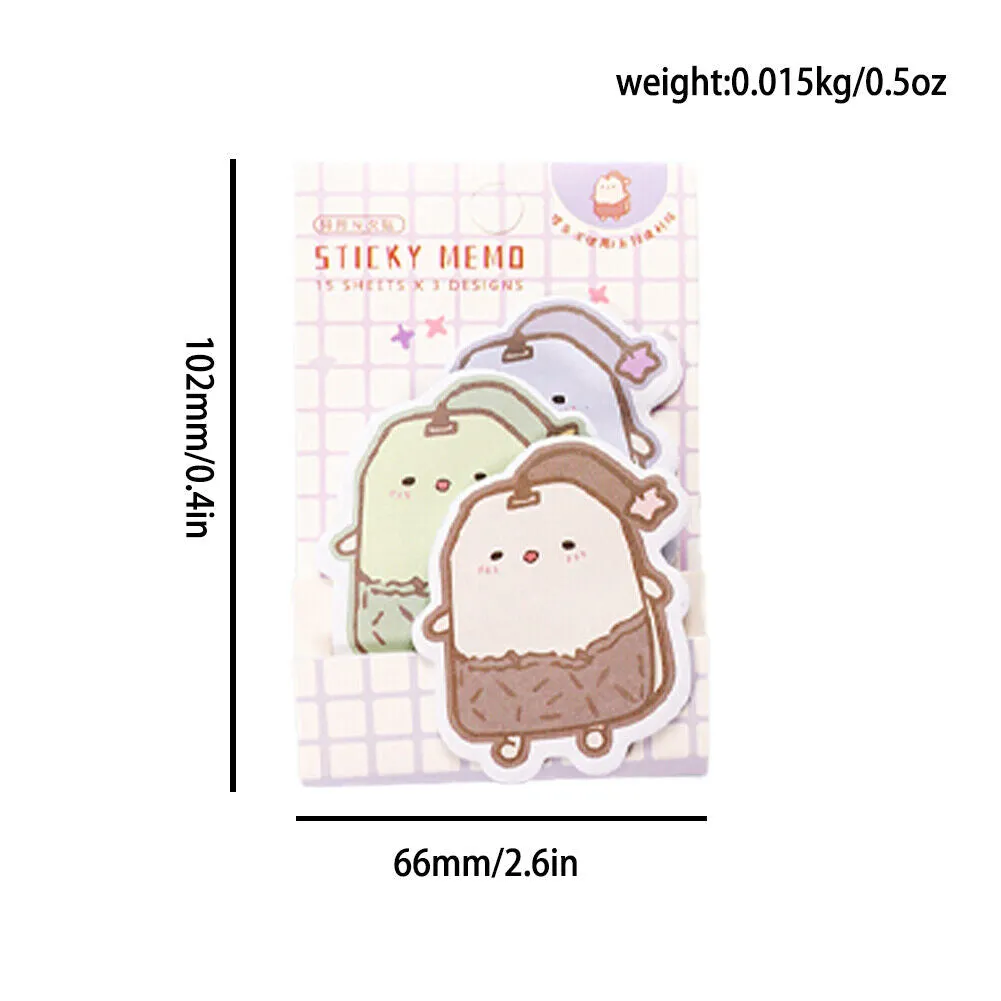 US 6-12 Pc (270-540 Pages Total) Sticky Notes Animals Shape Self-Stick Memo Pads