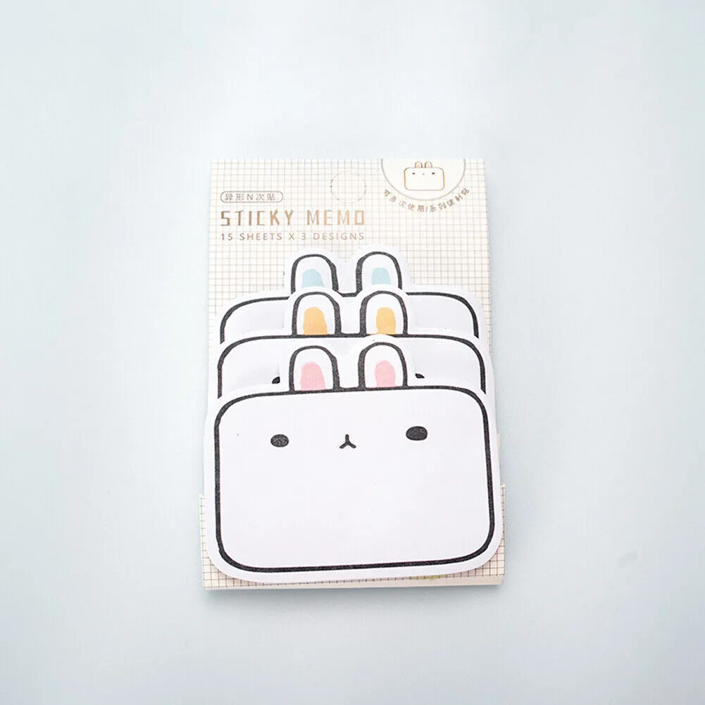 US 6-12 Pc (270-540 Pages Total) Sticky Notes Animals Shape Self-Stick Memo Pads