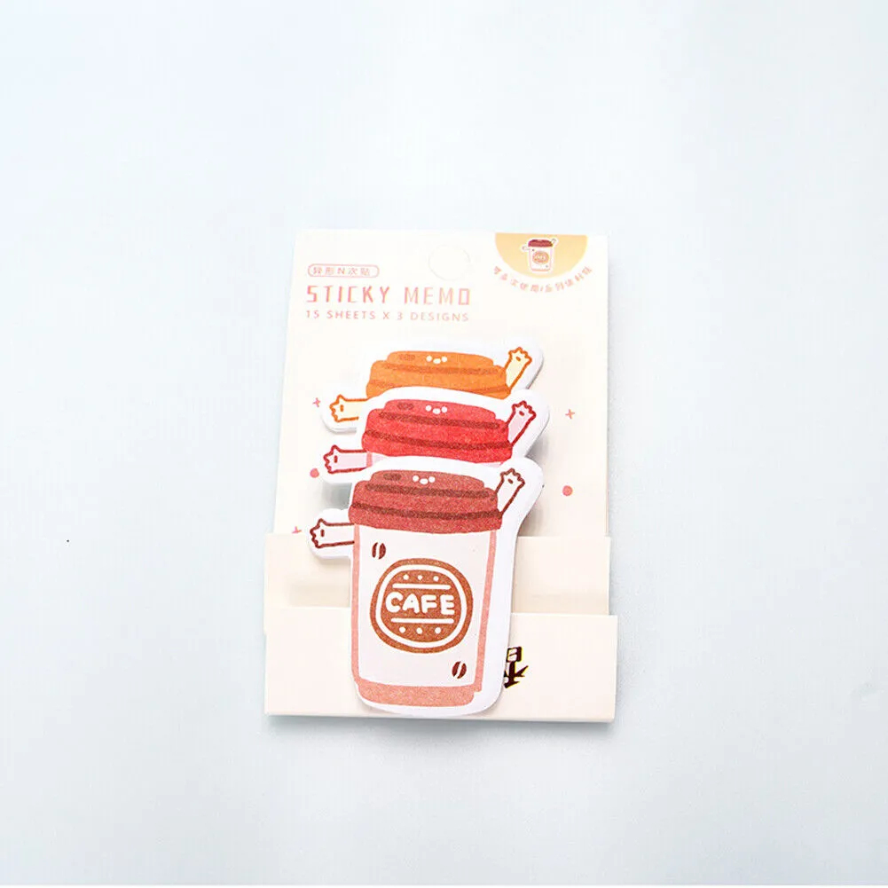 US 6-12 Pc (270-540 Pages Total) Sticky Notes Animals Shape Self-Stick Memo Pads