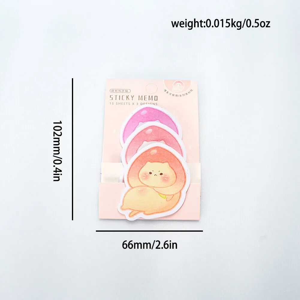 US 6-12 Pc (270-540 Pages Total) Sticky Notes Animals Shape Self-Stick Memo Pads