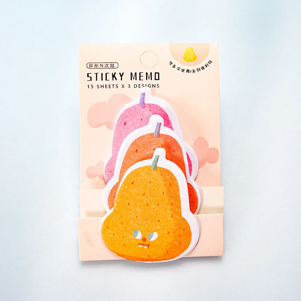 US 6-12 Pc (270-540 Pages Total) Sticky Notes Animals Shape Self-Stick Memo Pads
