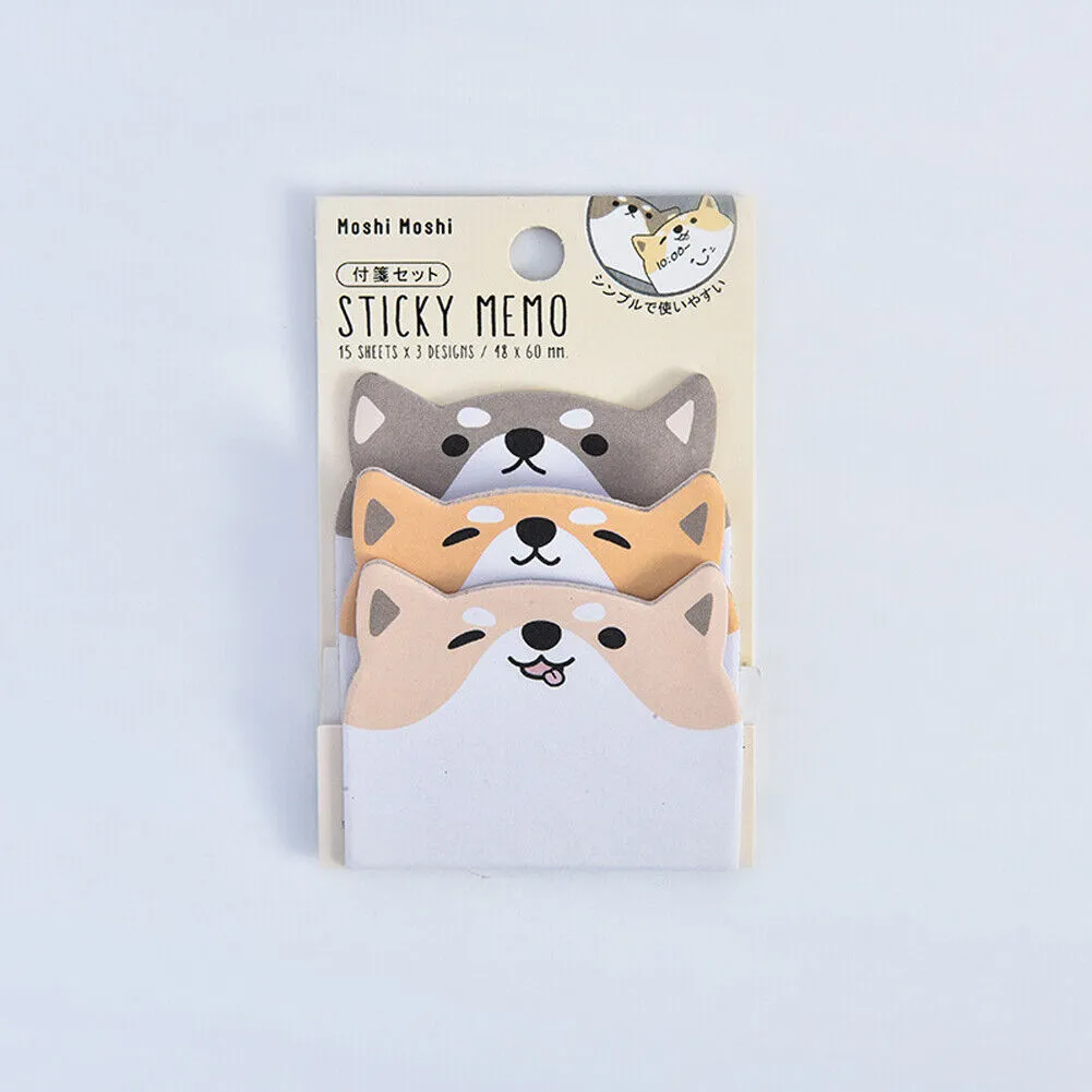US 6-12 Pc (270-540 Pages Total) Sticky Notes Animals Shape Self-Stick Memo Pads