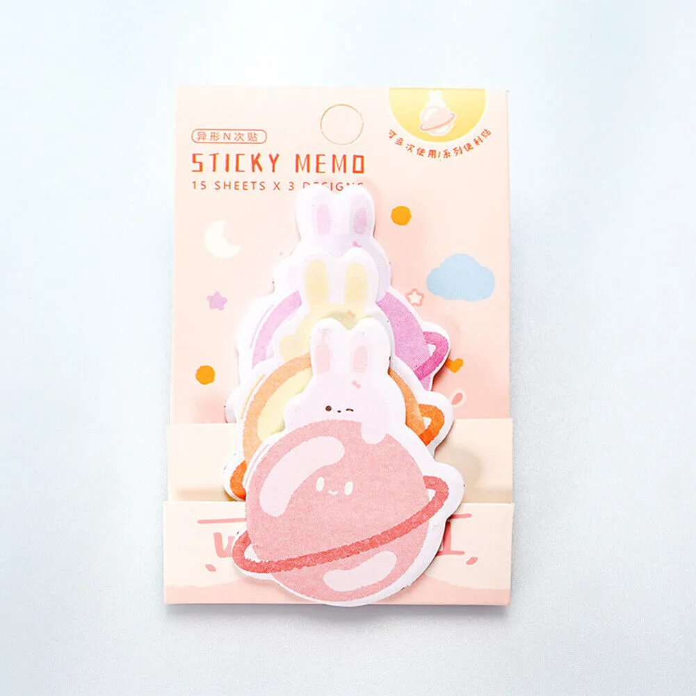US 6-12 Pc (270-540 Pages Total) Sticky Notes Animals Shape Self-Stick Memo Pads