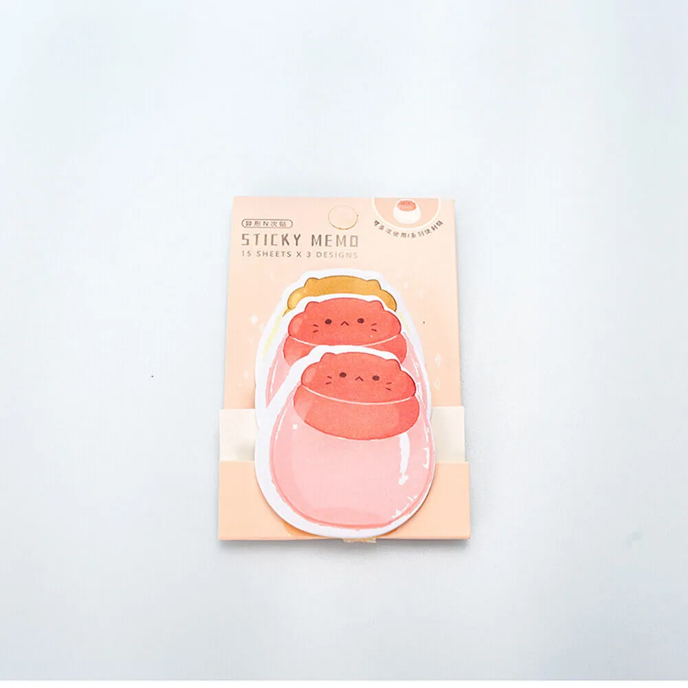 US 6-12 Pc (270-540 Pages Total) Sticky Notes Animals Shape Self-Stick Memo Pads