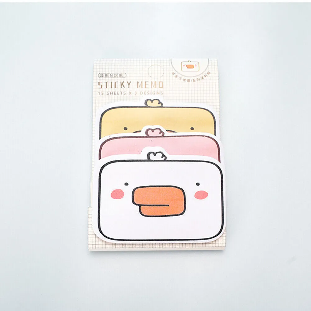 US 6-12 Pc (270-540 Pages Total) Sticky Notes Animals Shape Self-Stick Memo Pads