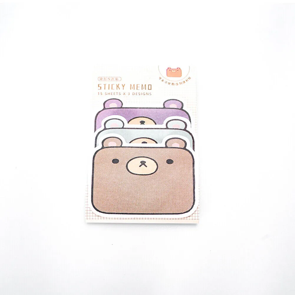 US 6-12 Pc (270-540 Pages Total) Sticky Notes Animals Shape Self-Stick Memo Pads