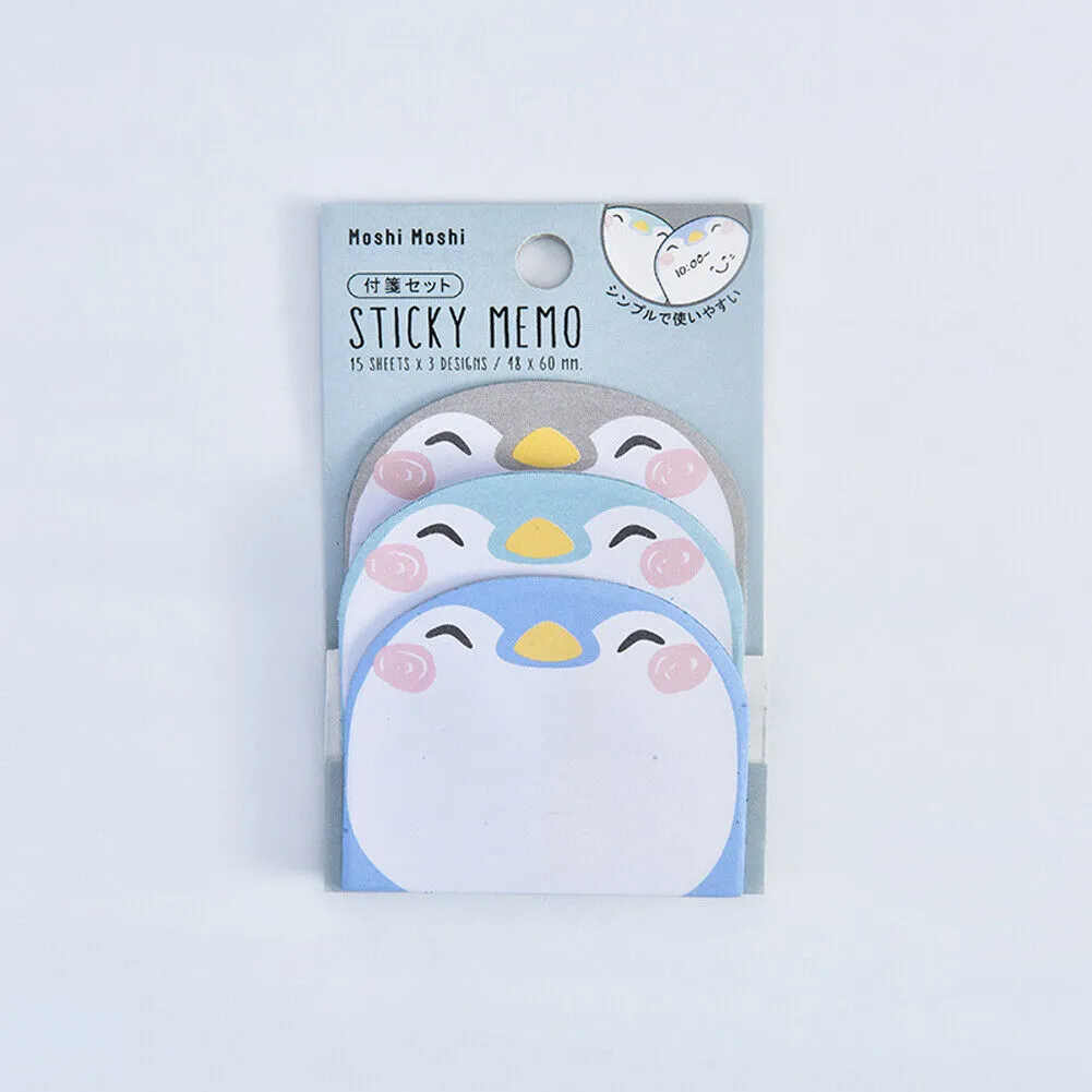 US 6-12 Pc (270-540 Pages Total) Sticky Notes Animals Shape Self-Stick Memo Pads