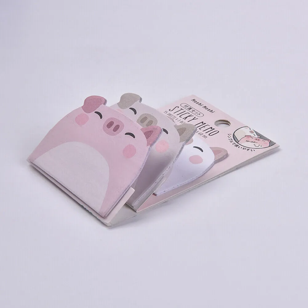 US 6-12 Pc (270-540 Pages Total) Sticky Notes Animals Shape Self-Stick Memo Pads