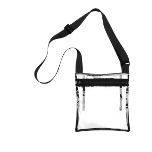 US Clear Transparent Tote Bag PVC Zipper Stadium Approved Shoulder Handbag Purse