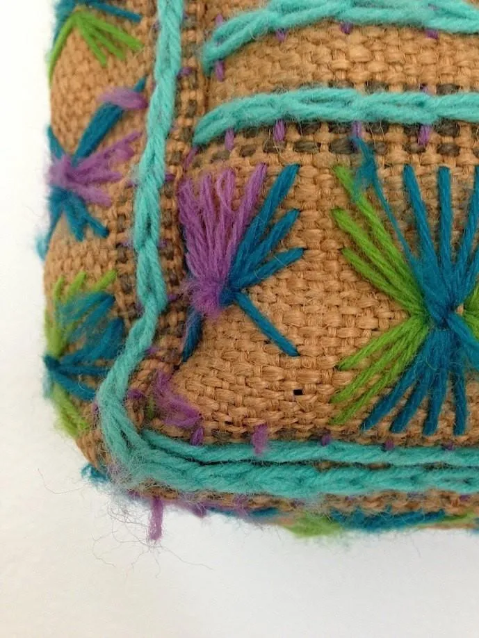 Vintage 1970s Jute Market Tote Bag