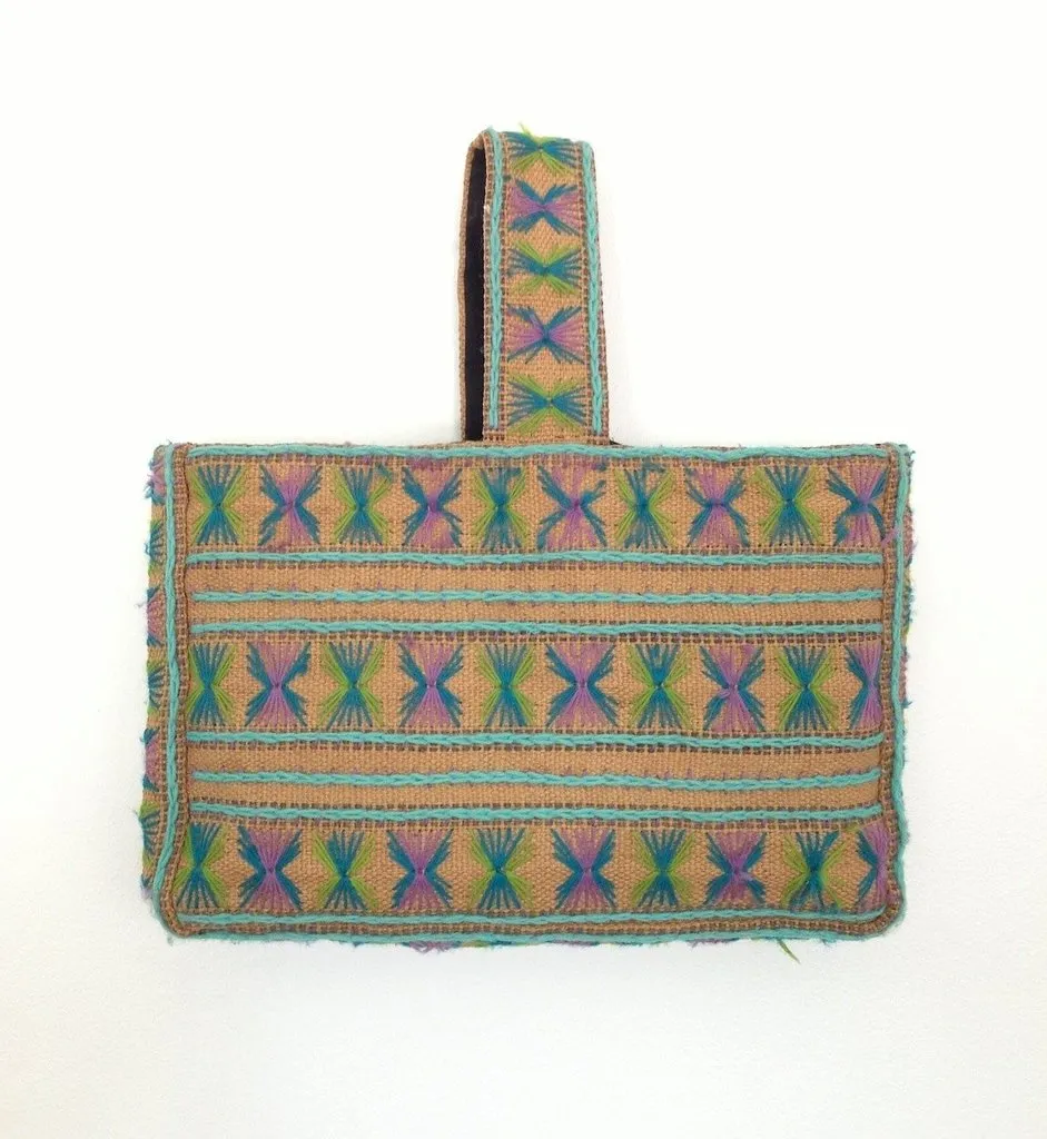 Vintage 1970s Jute Market Tote Bag