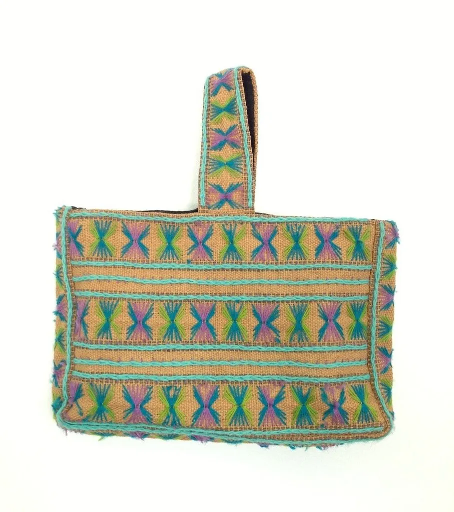 Vintage 1970s Jute Market Tote Bag