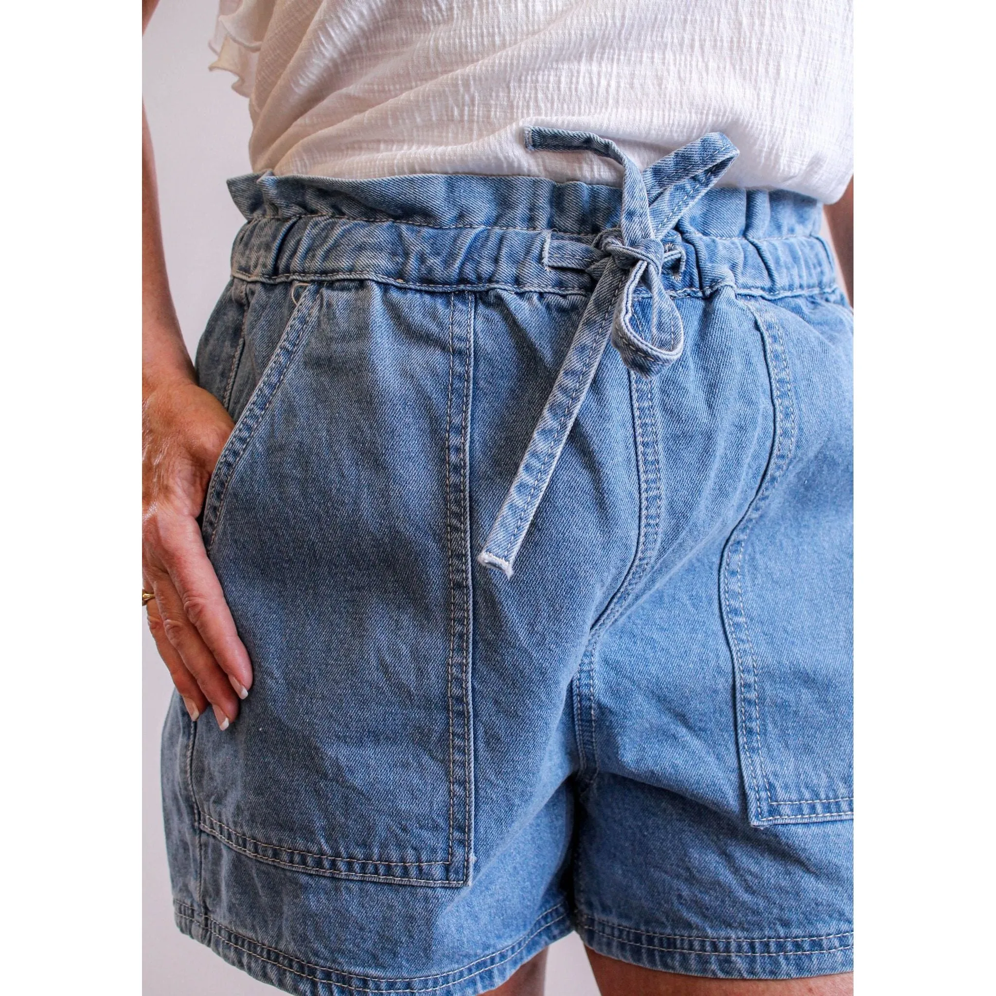 Wishlist Denim Shorts with Drawstring Waist