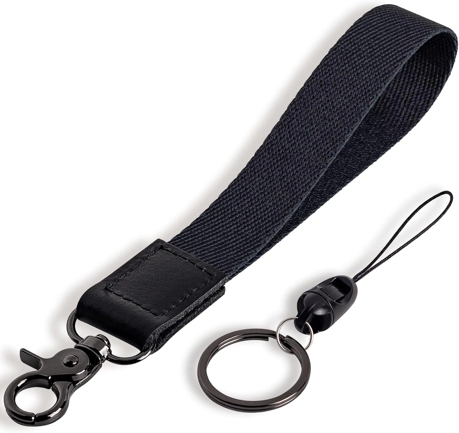 Wristlet Keychain Lanyard for Keys, Card Wallet - Cute Key Chains for Women, Men (Tranquil Black)