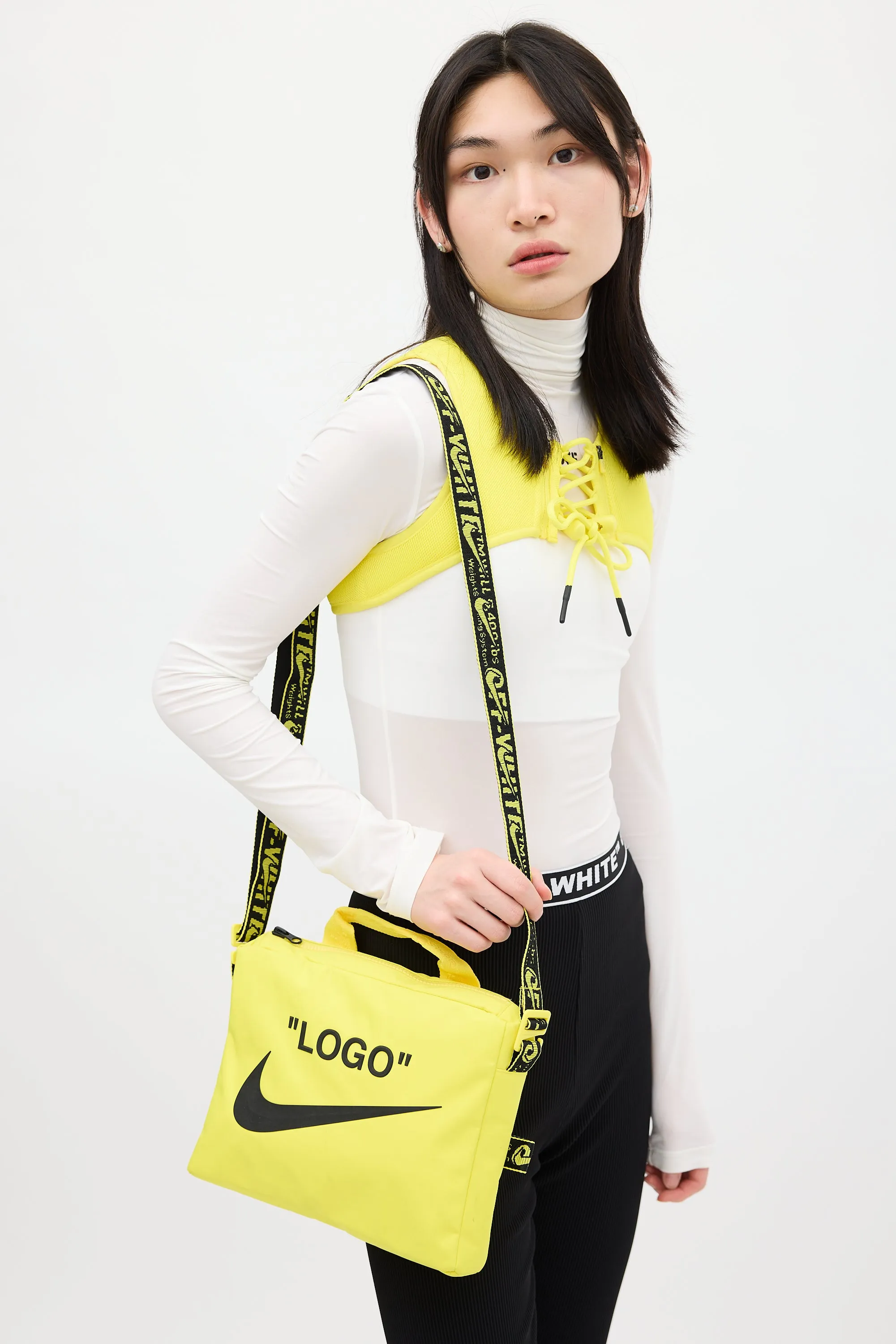 X Nike Yellow & Black Chest Bag