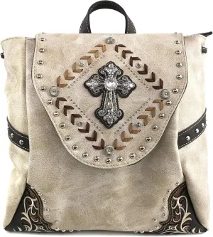 Zelris Western Country Cross Chevron Design Square Conceal Carry Rucksack Backpack